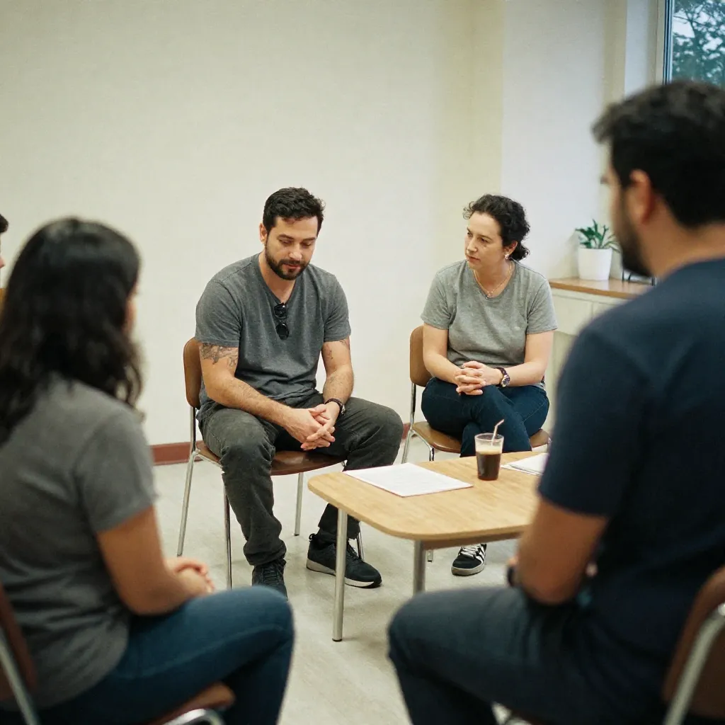 Light-filled hallway leading to a meeting room